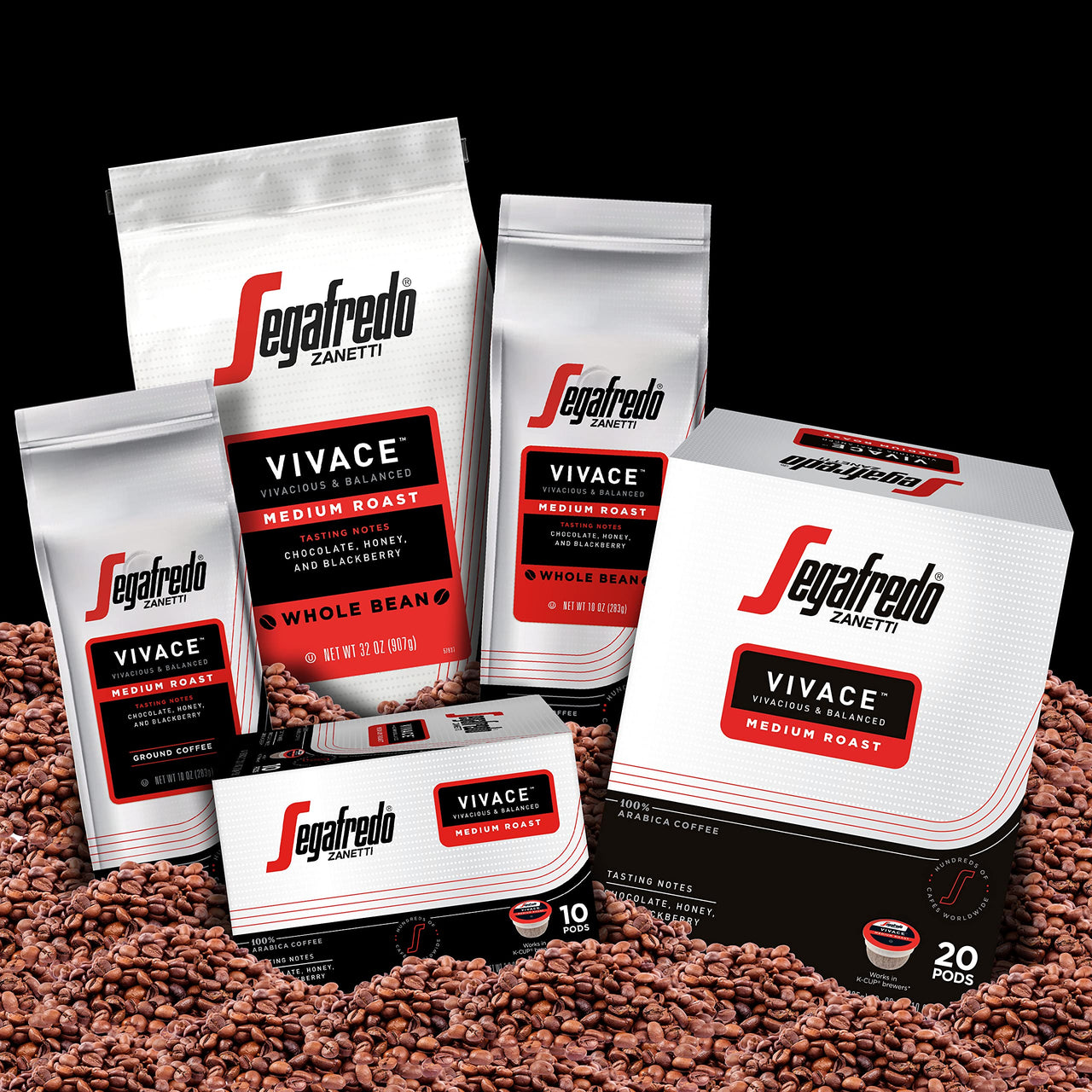 Segafredo Zanetti Ground Coffee, Vivace Medium Roast, Made with Arabica, Vivacious and Balanced Flavor