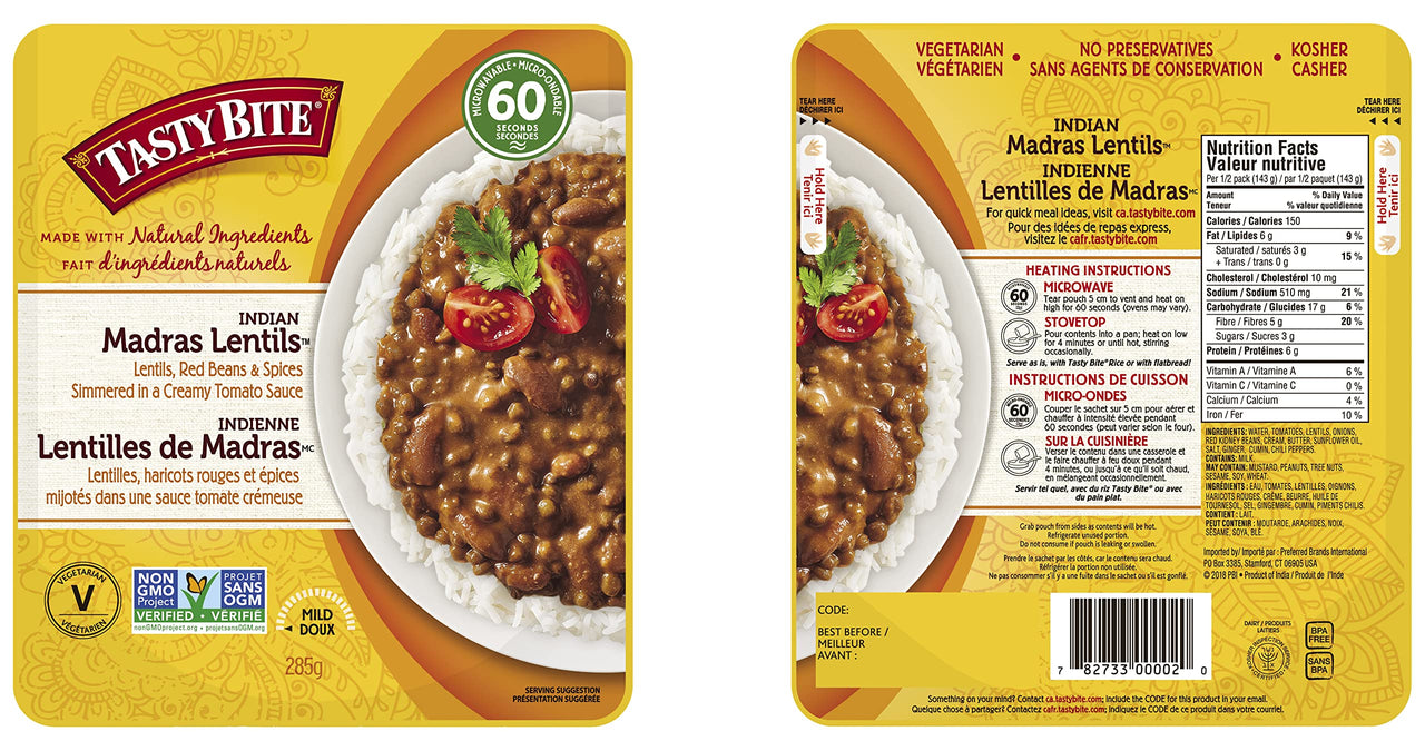 Tasty Bite Madras Lentils, 10 oz
