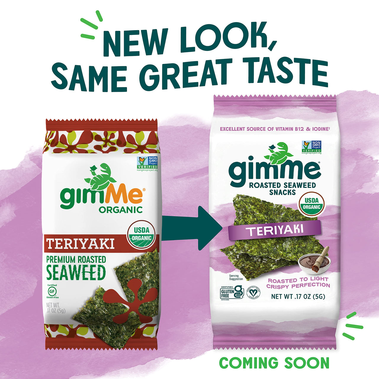 gimMe - Teriyaki - 6 Count - Organic Roasted Seaweed SheetsKeto, Vegan, Gluten Free - Great Source of Iodine & Omega 3s - Healthy On-The-Go Snack for Kids Adults