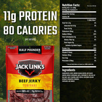 Jack Link's  Beef Jerky, Teriyaki,  Pounder Bag - Flavorful Meat Snack, 11g of Protein and 80 Calories, Made with Premium Beef - 96 Percent Fat Free, No Added MSG** or Nitrates/Nitrites