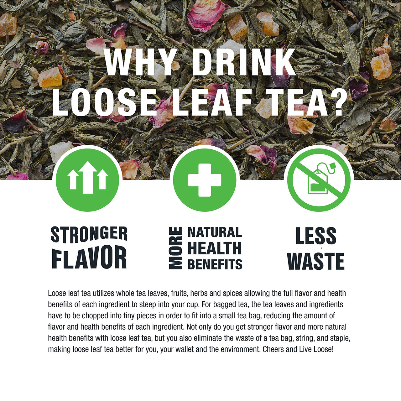 Tiesta Tea - Chinese Jasmine, Loose Leaf Classic Jasmine Green Tea, Medium Caffeine, Hot & Iced Tea, 1.8 oz Pouch - 25 Cups, Natural, Diet Support, Green Tea Loose Leaf