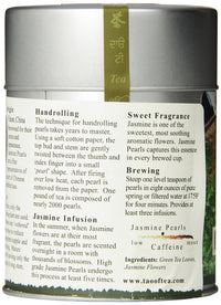 The Tao of Tea, Handrolled Jasmine Pearls Green Tea, Loose Leaf, 3 Ounce Tin