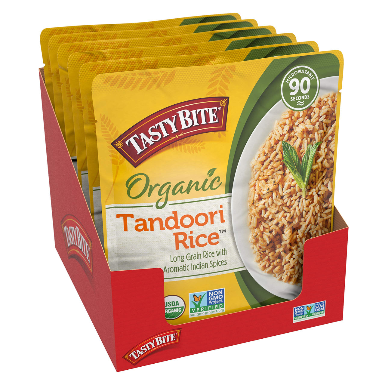 Tasty Bite Tandoori Rice, Ready to Eat Microwaveable Cooked Rice, Vegan, 8.8 Ounce (Pack of 6)