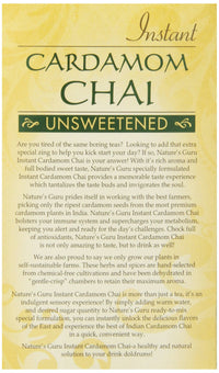 Nature's  Guru Instant Cardamom Chai Tea Drink Mix Unsweetened 10 Count Single Serve On-the-Go Drink Packets