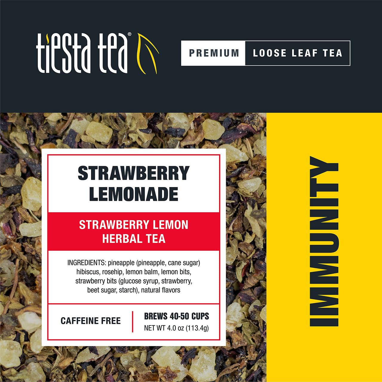 Tiesta Tea - Strawberry Lemonade, Loose Leaf Strawberry Lemon Herbal Tea, Non-Caffeine, Hot & Ice Tea, 4 oz Tin - 50 Cups, Natural Flavored, Herbal Tea Loose Leaf Blend