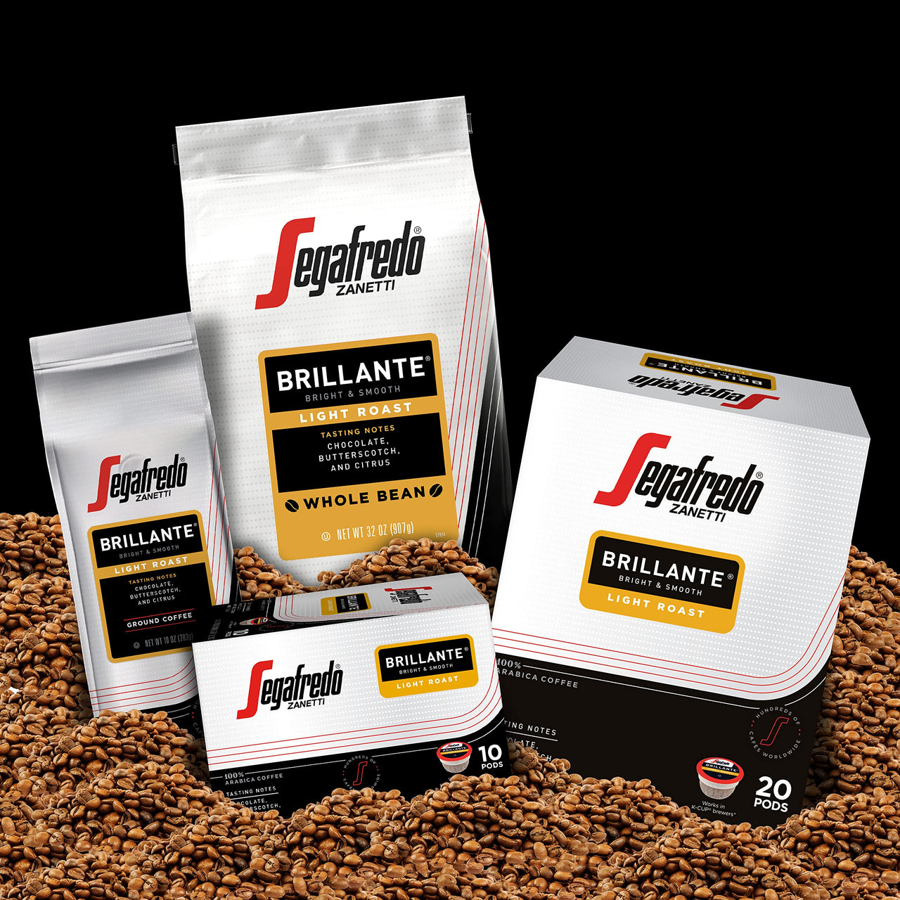 Segafredo Zanetti Ground Coffee, Brillante Medium Roast, Made with Arabica, Vivacious and Balanced Flavor