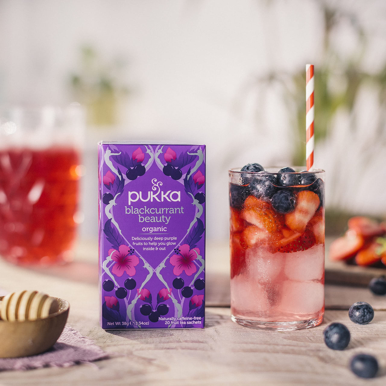 Pukka Organic Tea Bags, Blackcurrant Beauty Herbal Tea with Rosehip, Perfect for Inner Glow, 20 Count (Pack of 3) 60 Tea Bags