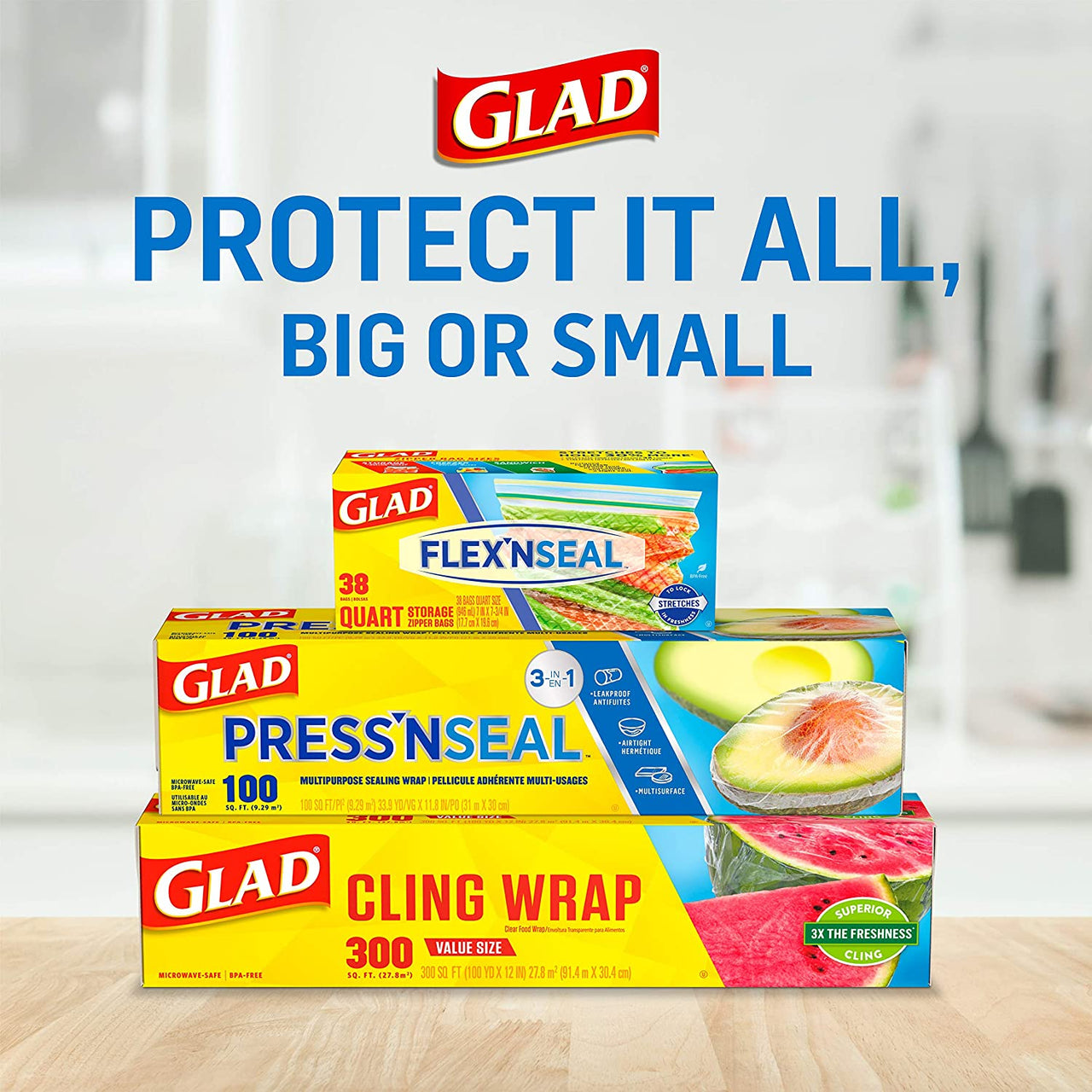 Glad Press'n Seal Plastic Food Wrap - 70 Square Foot Roll (Package May Vary)
