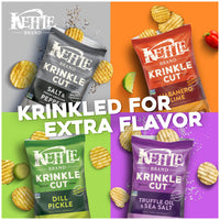 Kettle Brand Krinkle Cut Salt and Fresh Ground Pepper Kettle Potato Chips, Gluten-Free, Non-GMO, 7.5 oz Bag
