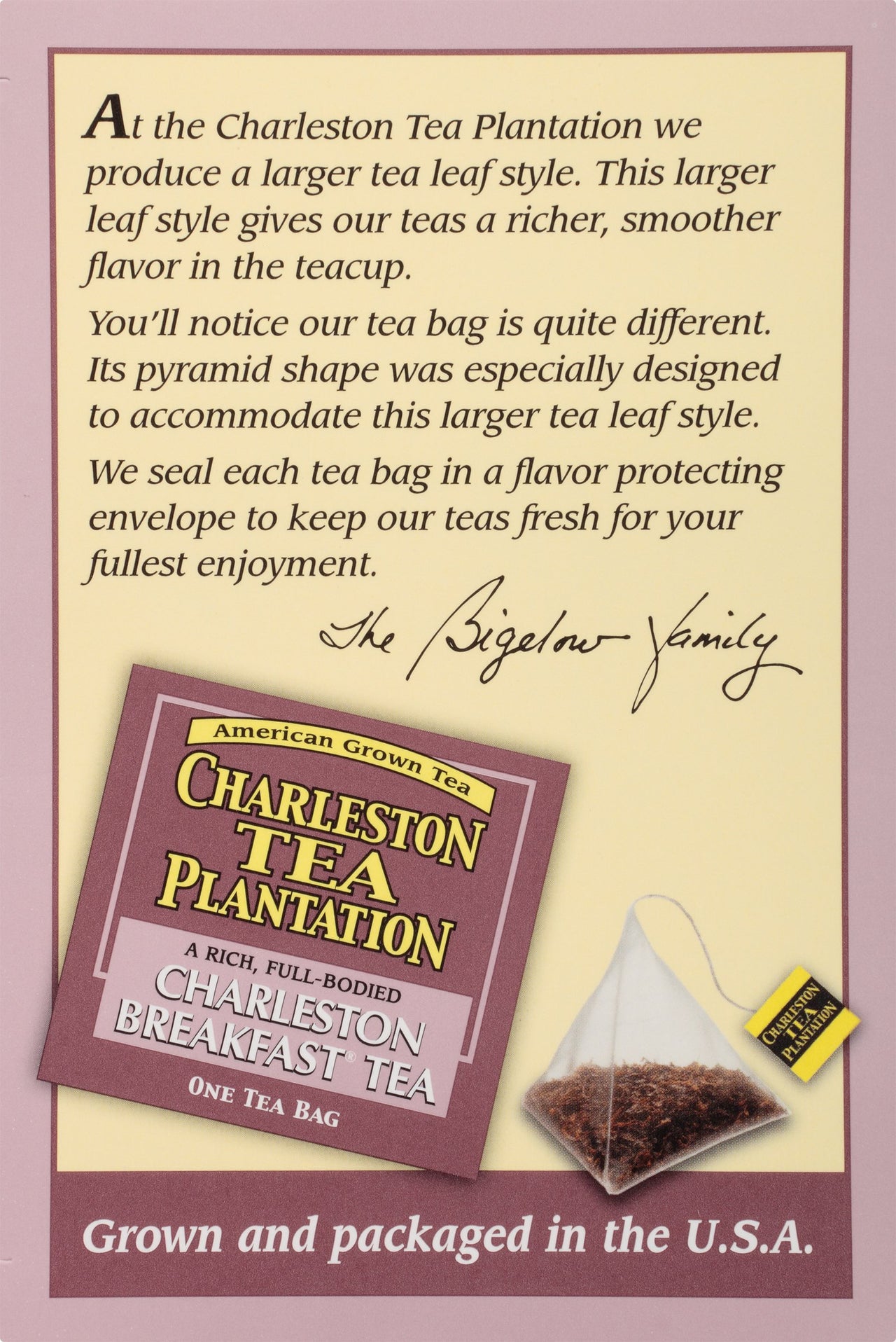 Charleston Breakfast Pyramid Teabags, 12 Count