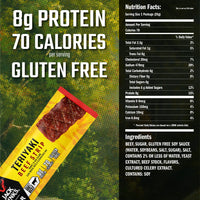 Jack Link's  Beef Jerky Bars, Teriyaki - 8g of Protein and 80 Calories Per Protein Bar, Made with Premium Beef, No added MSG - Keto Friendly and Gluten Free Snacks (Pack of 12)