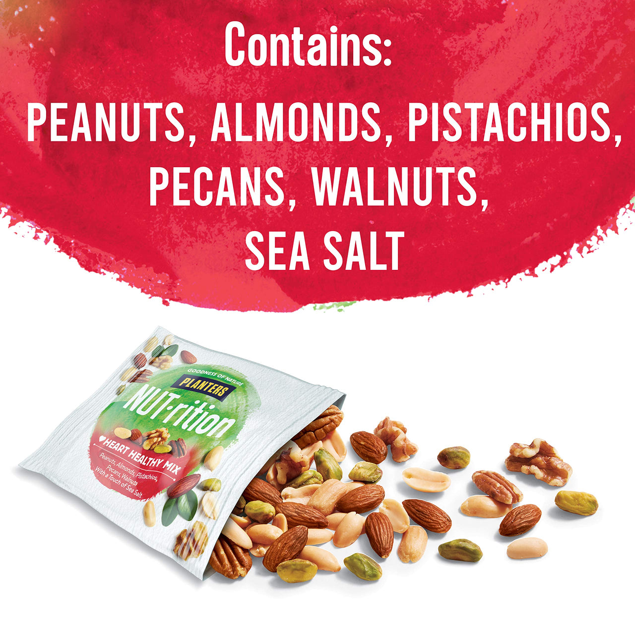 PLANTERS NUT-rition Heart Healthy Mix with Walnuts, 7.5 oz Box (Contains 7 Individual Pouches) - On-the-Go Snack, Work Snack, School Snack and Active Lifestyle Snack - Great Camping Snacks - Kosher