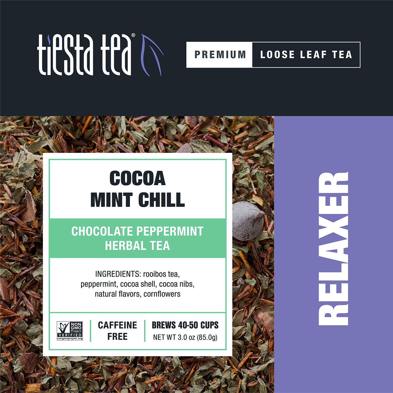 Tiesta Tea - Cocoa Mint Chill, Loose Leaf Chocolate Peppermint Herbal Tea, No Caffeine, Hot & Iced Tea, 3 oz Tin - 50 Cups, Natural Flavors, Stress Relief, Herbal Tea Loose Leaf