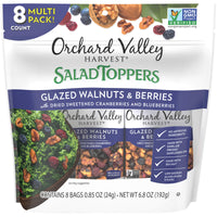 Orchard Valley Harvest Glazed Walnuts and Berries Salad Toppers, 0.85 Ounce Bags (Pack of 8), Non-GMO, No Artificial Ingredients