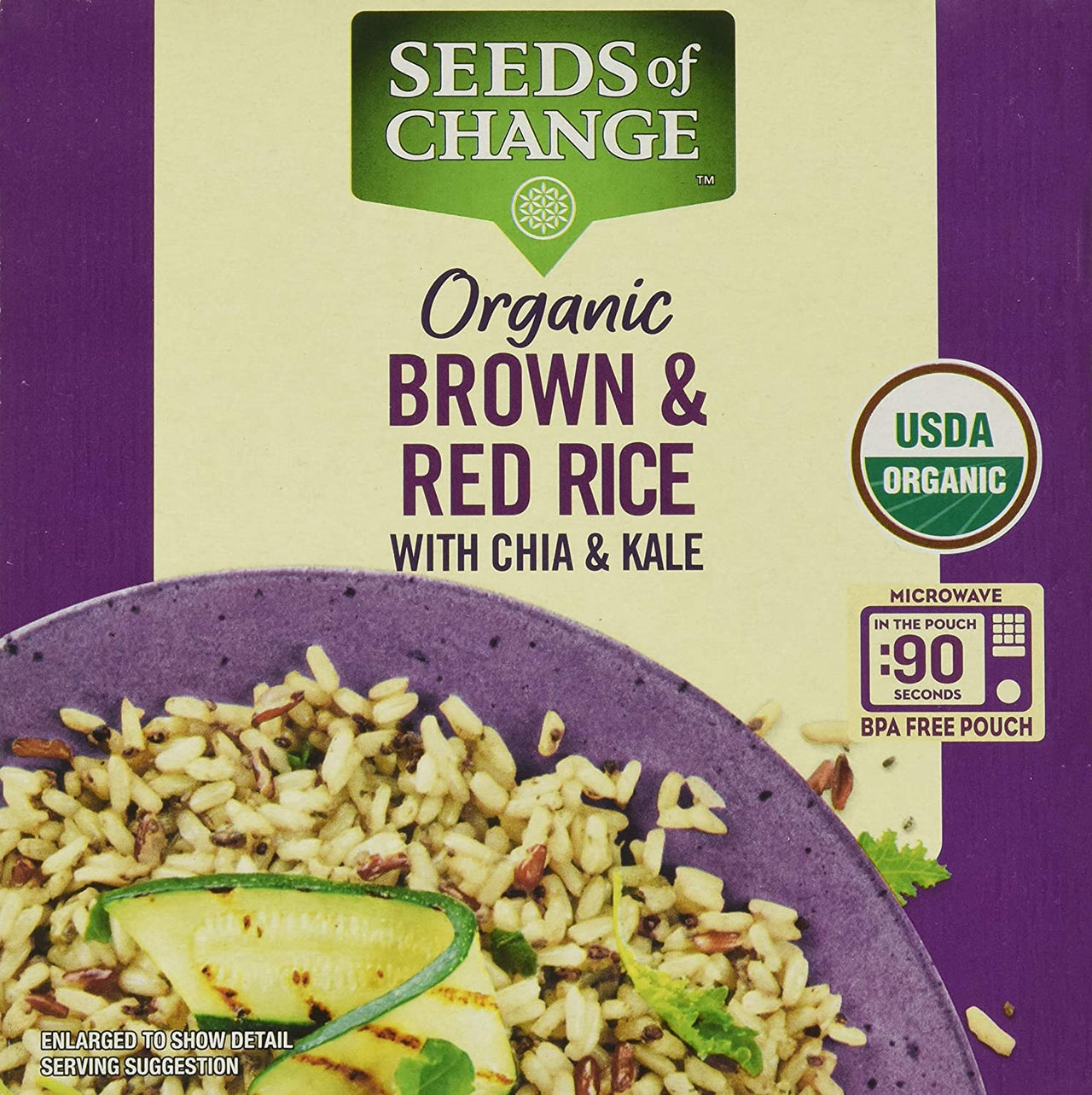 Seeds of Change Brown & Red Rice w/ Chia & Kale, 8.5 Ounce, 6 Count