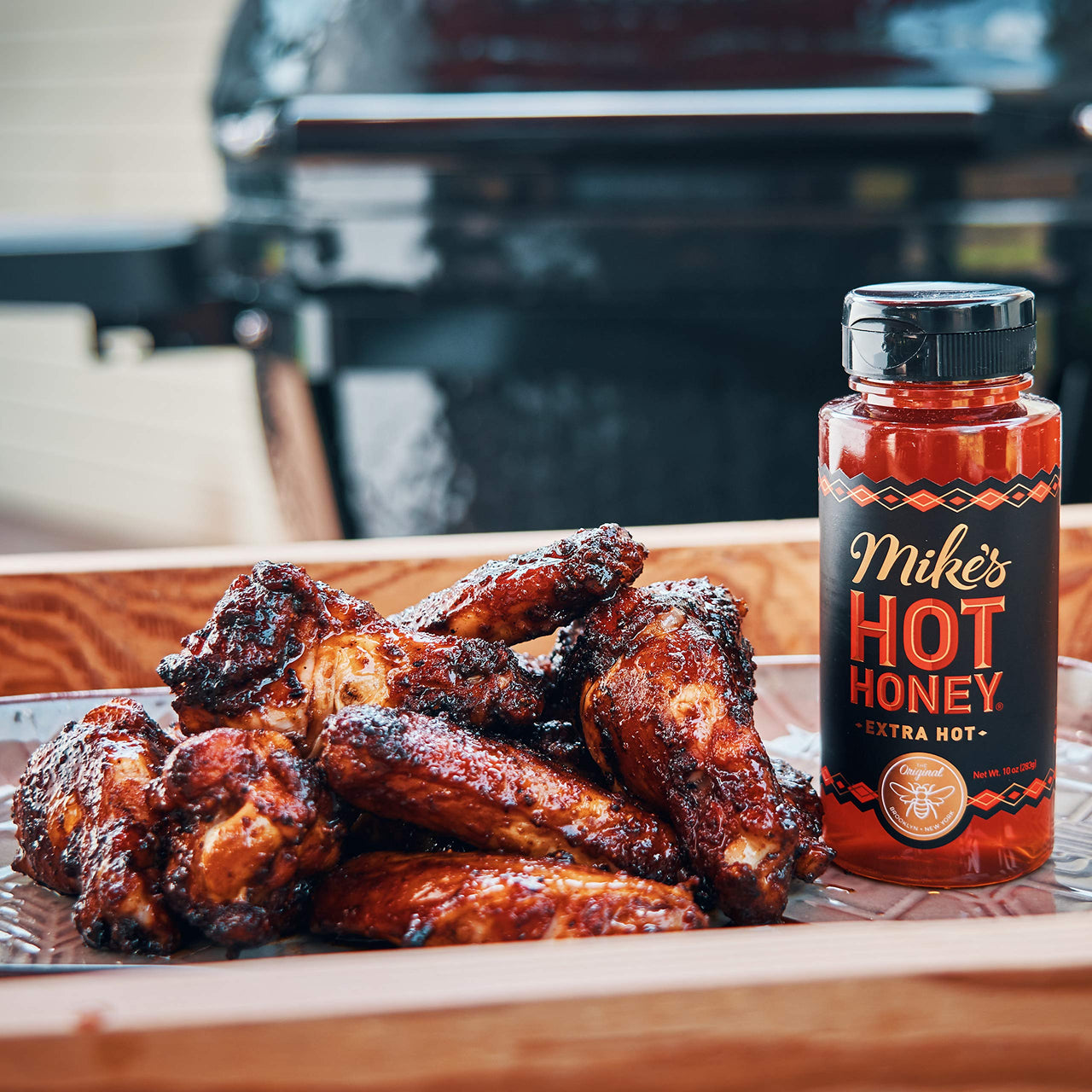 Mikes Hot Honey-Extra Hot, 10 oz Easy Pour Bottle (1 Pack), Hot Honey with an Extra Kick, Sweetness & Heat, 100% Pure Honey, Shelf-Stable, Gluten-Free & Paleo-Friendly, More than Sauce-it's  Hot Honey