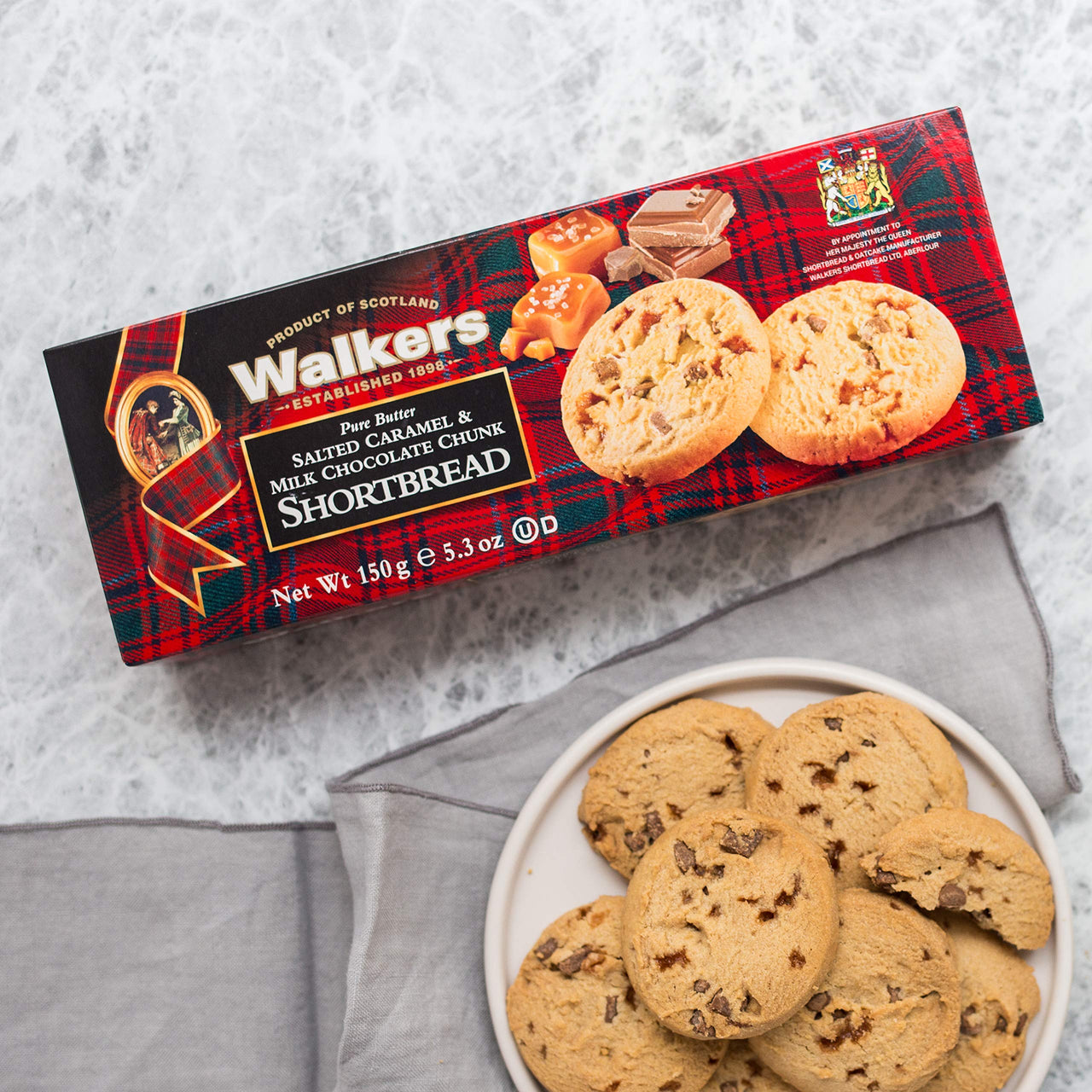 Walker's  Shortbread Salted Caramel & Milk Chocolate Chunk Cookies, Pure Butter Shortbread Cookies, 5.3 Ounces