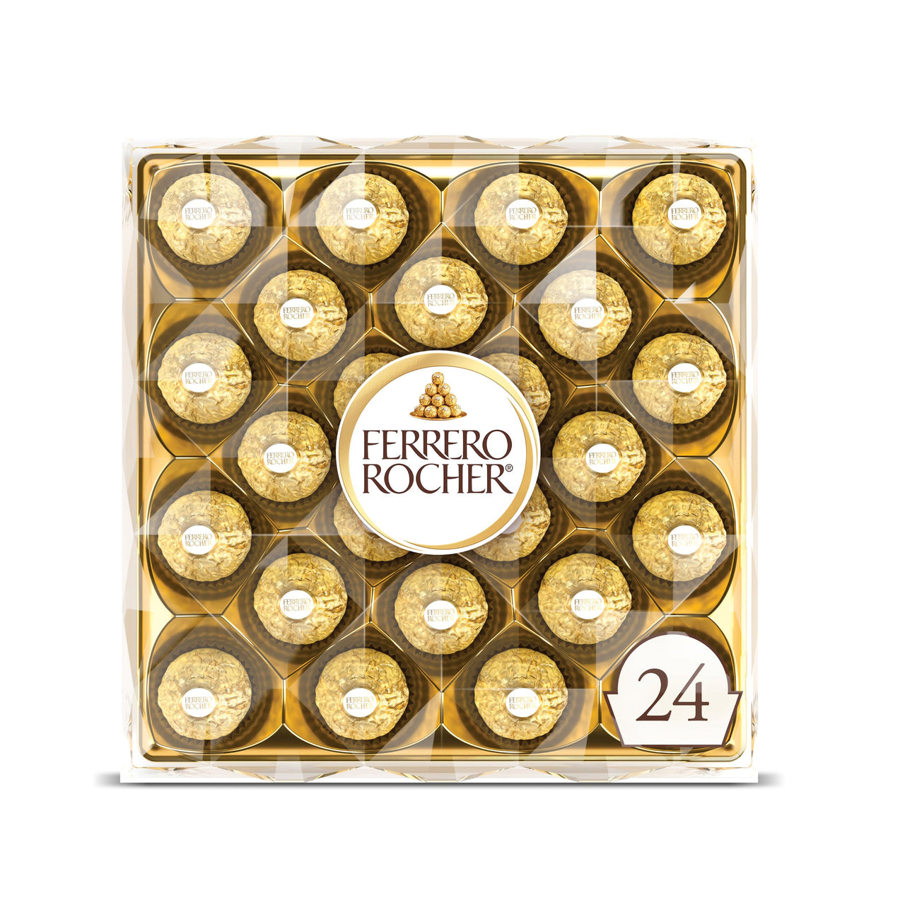 Ferrero Rocher Premium Gourmet Milk Chocolate Hazelnut, Individually Wrapped Candy for Gifting, Luxury Chocolate Gift for Valentine's  Day, 10.5 oz, 24 Count