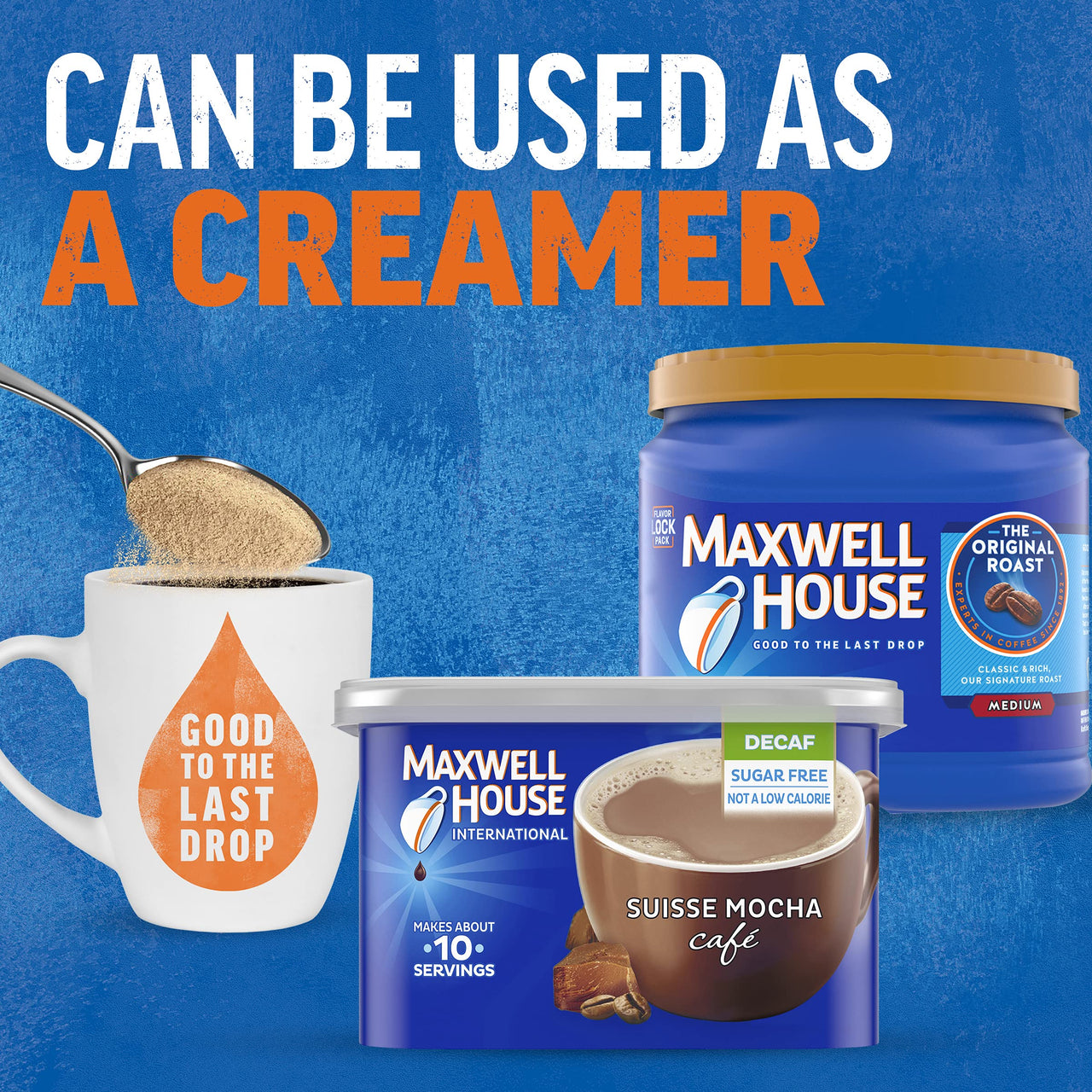 Maxwell House Sugar Free Naturally Decaffeinated Suisse Mocha Coffee Drink Mix, 4 oz