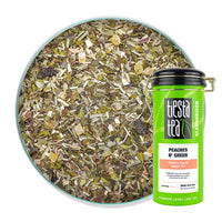 Tiesta Tea - Peaches N Green, Loose Leaf Smooth Peach Green Tea, Medium caffeine, Hot & Iced Tea, 3 oz Tin - 50 Cups, Green Tea Loose Leaf