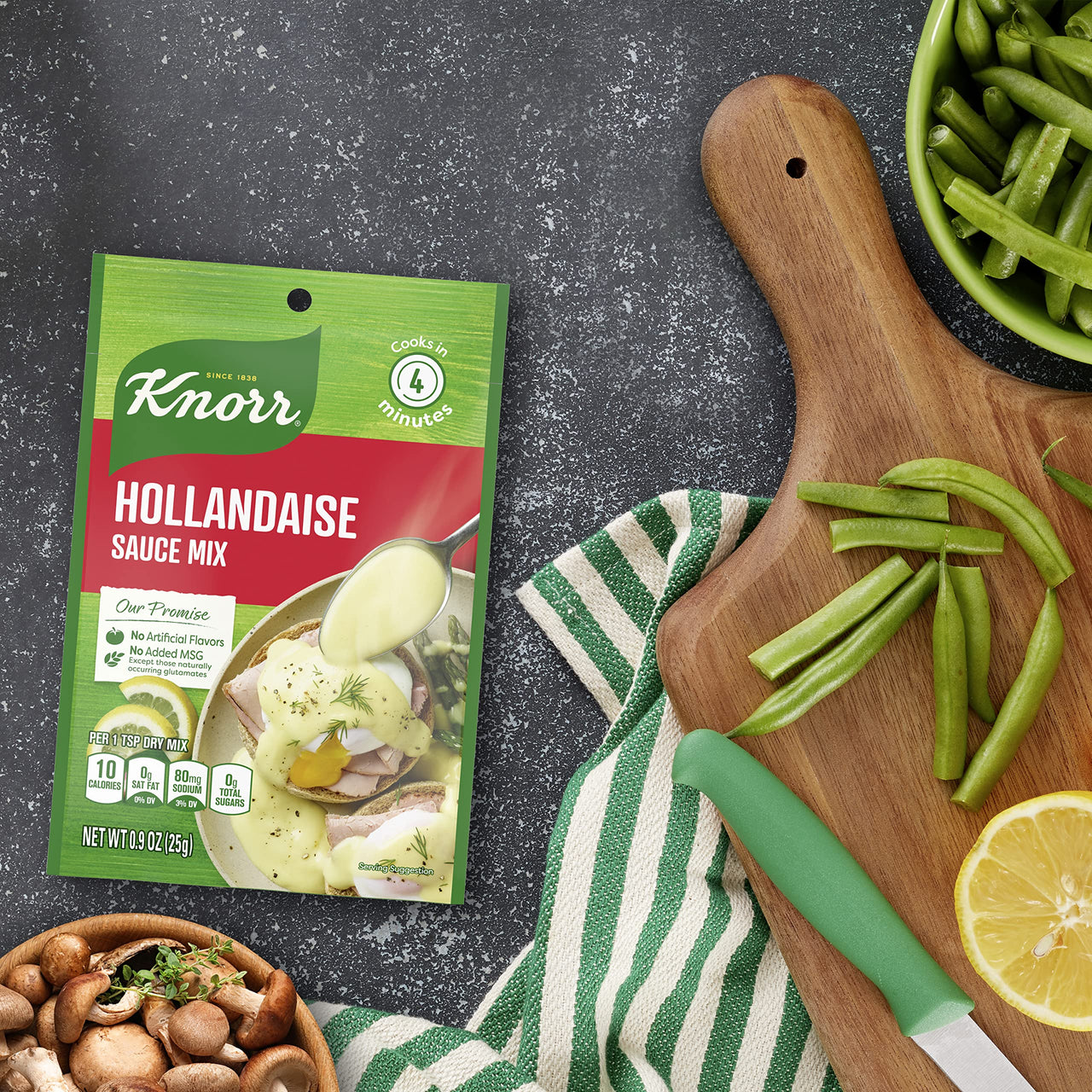 Knorr Sauce Mix Sauces For Simple Meals and Sides Hollandaise No Artificial Flavors, No Added MSG 0.9 oz, Pack of 24