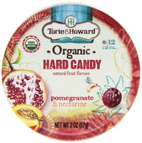 Torie & Howard Natural Fruits Organic Hard Candy, Pomegranate and Nectarine, 2 Ounce