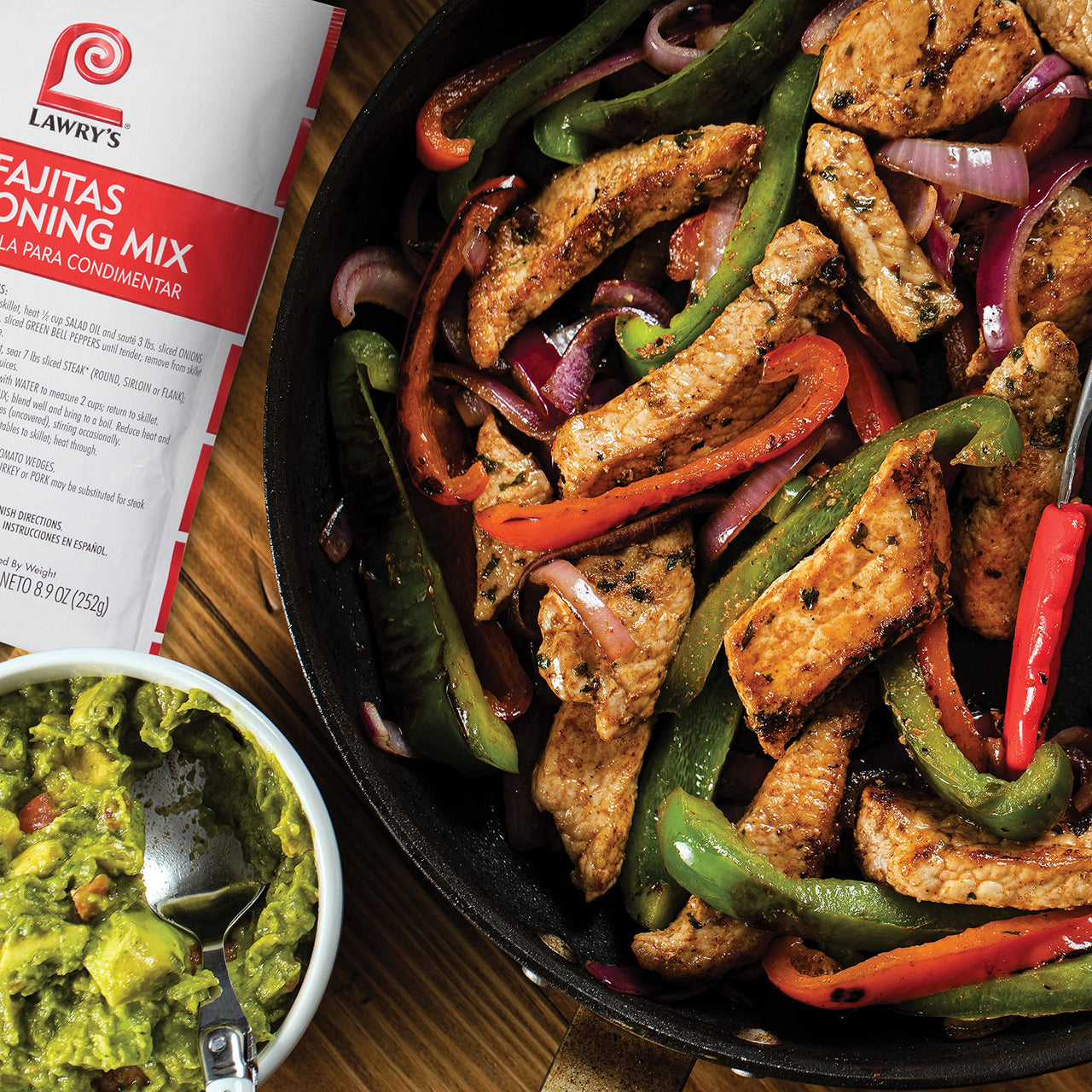 Lawry's  Fajitas Seasoning Mix, 8.9 oz - One 8.9 Ounce Packet of Fajita Seasoning Mix to Flavor Steak, Chicken, Rice Jambalaya, Fajitas and More