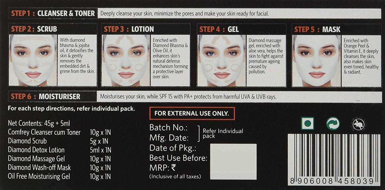 VLCC Diamond Facial Kit, 50g+10ml