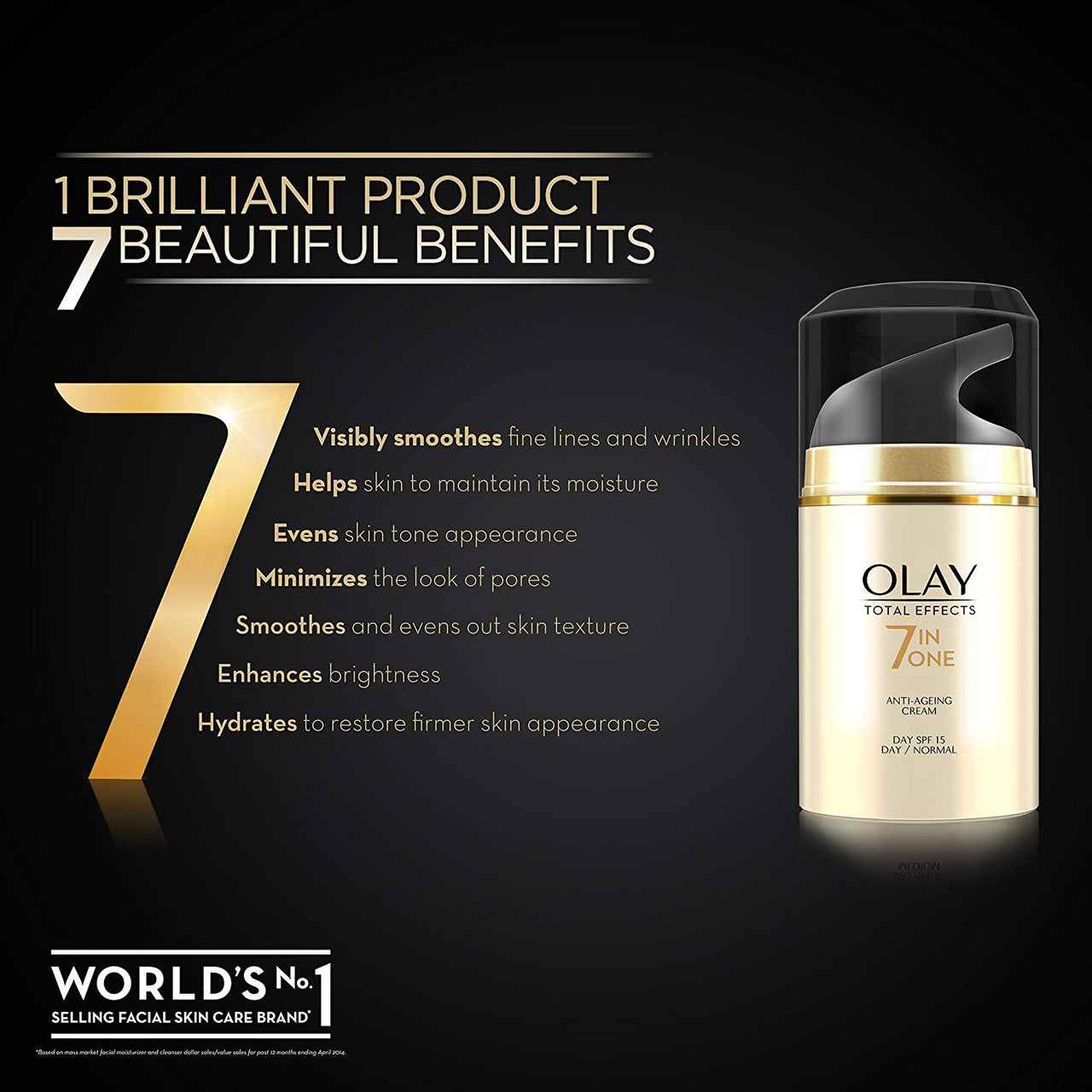 Olay Total Effects Day Cream 7 in 1 Normal SPF 15 (Up to 2x power for skin renewal), 50gm