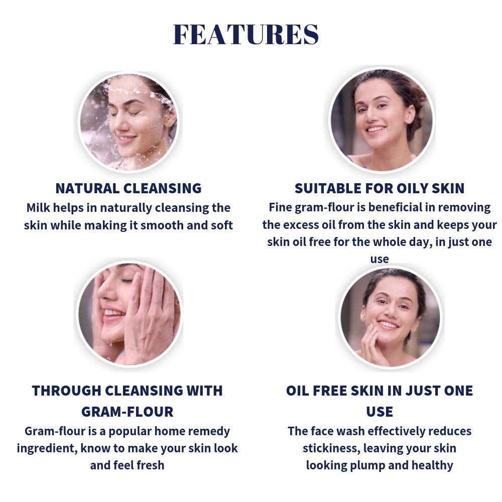 NIVEA Face Wash, Milk Delights Fine Gramflour(Oily Skin), 100ml