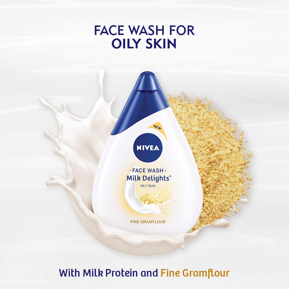 NIVEA Face Wash, Milk Delights Fine Gramflour(Oily Skin), 100ml