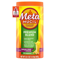 Metamucil Premium Blend Daily Fiber Supplement, Psyllium Husk Fiber Powder, with Stevia, 114 Ct