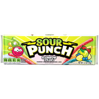 Sour Punch Straws Rainbow Assorted Chewy Candy, 3.2oz Movie Tray