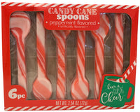 Peppermint Candy Cane Spoons Pack of Six