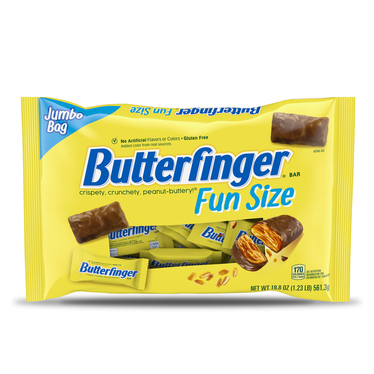 Butterfinger, Chocolatey, Peanut-Buttery, Fun Size Candy Bars, 19.8 oz each, Single Jumbo Bag
