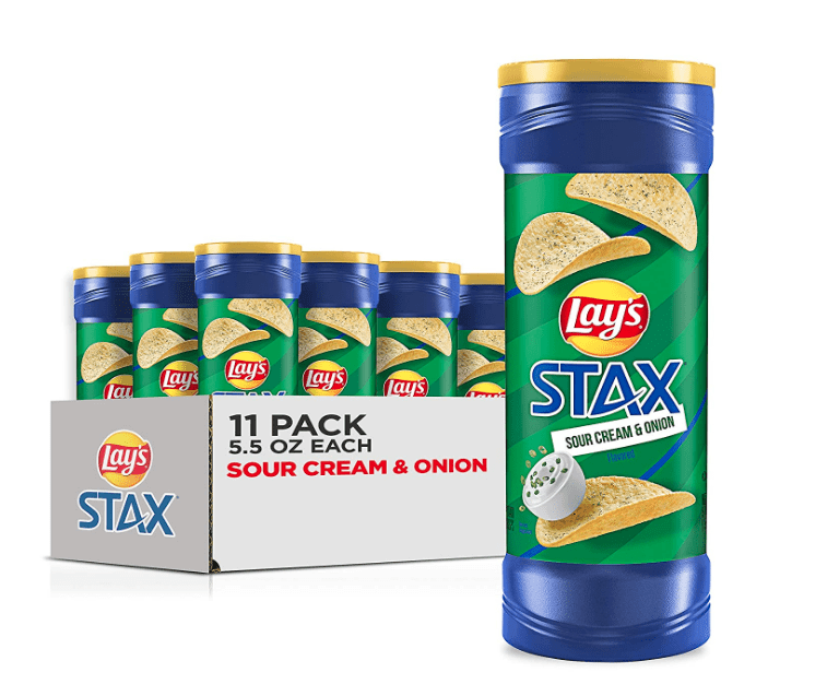 Lay's  Stax Potato Crisps, Sour Cream and Onion, 5.5 Ounce (Pack of 11)