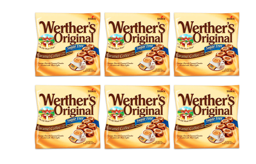 Werther's  Original Caramel Coffee Sugar Free Hard Candies, 1.46 oz (Pack of 6)
