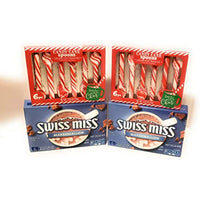 Two 6 Ct. Candy Cane Spoons With Two Boxes 6 Ct. Milk Chocolate & Mini Marshmallows For Holiday