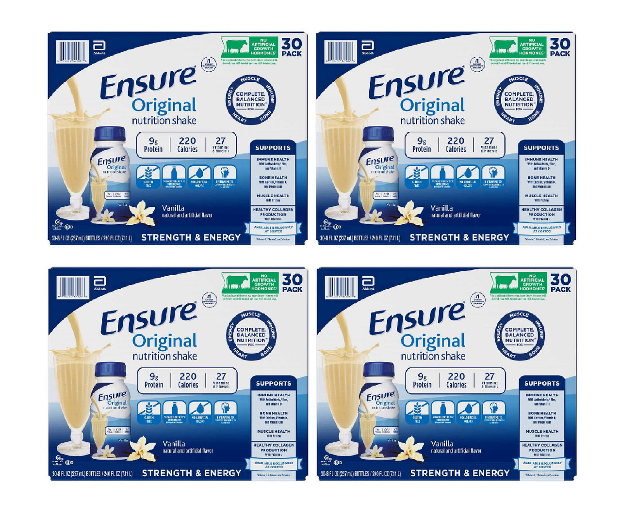 Ensure Original Nutrition Shake, 8 fl. oz, 30-pack, Vanilla 4PK