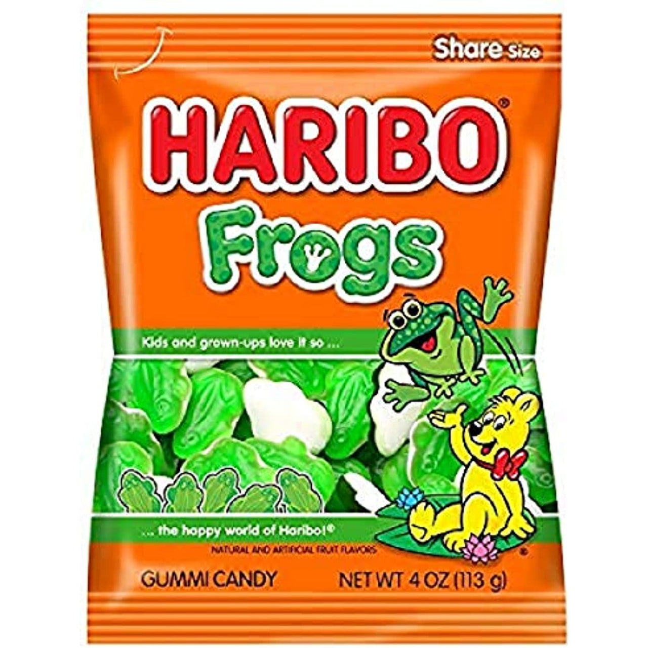 Haribo Gummie Candy, Frogs, 4 Oz. Bag (Pack Of 12)